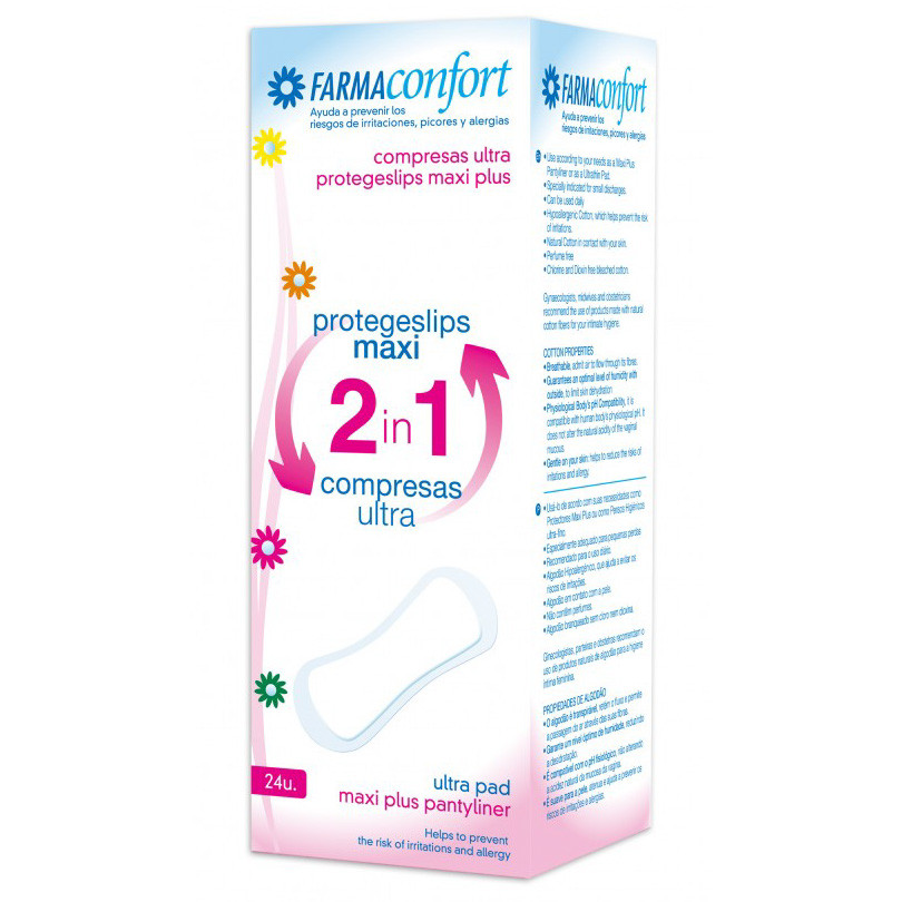 2 en 1 protegeslips maxi plus 24 uds